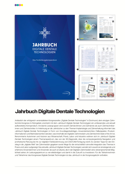 Cover bild gehörig zu Mediadaten Jahrbuch Digitale Dentale Technologien